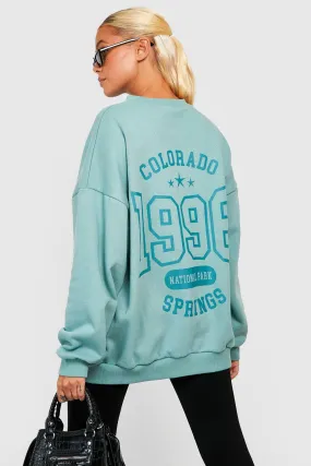 Colorado Back Print Oversized Sweater