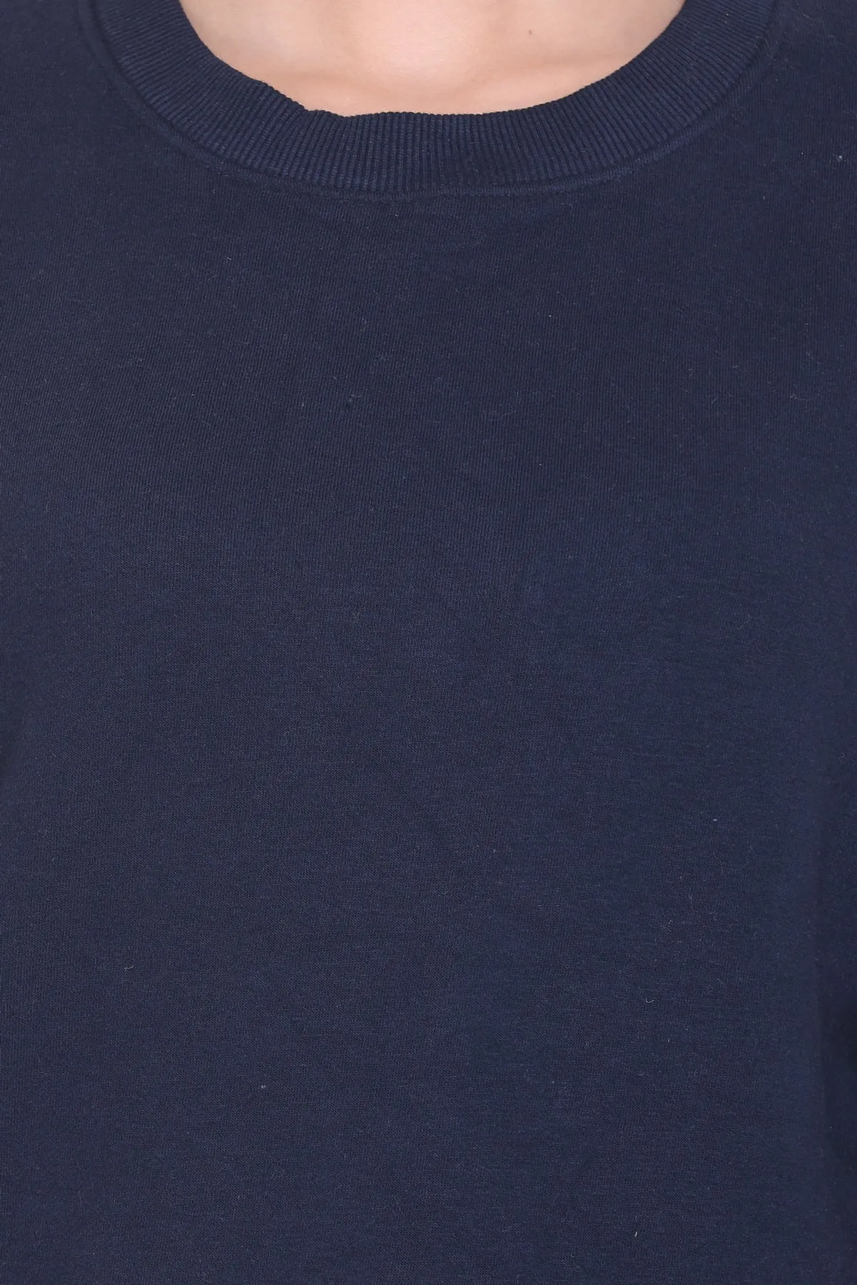 Crew Neck Sweatshirt (Unisex) Navy-50/50 Fleece