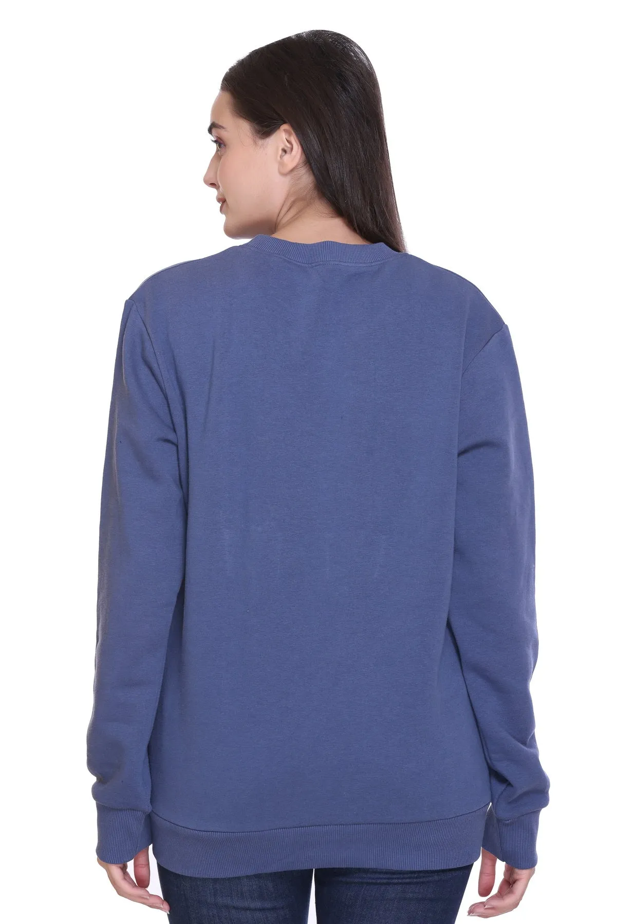 Crew Neck Sweatshirt (Unisex) Steel Blue-50/50 Fleece