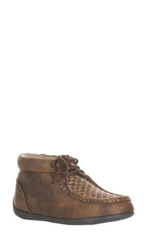 Double Barrel Kids Cocoa and Camel Handwoven Chukka Shoe