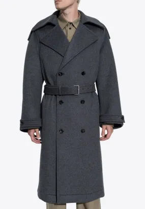 Double-Breasted Wool Trench Coat