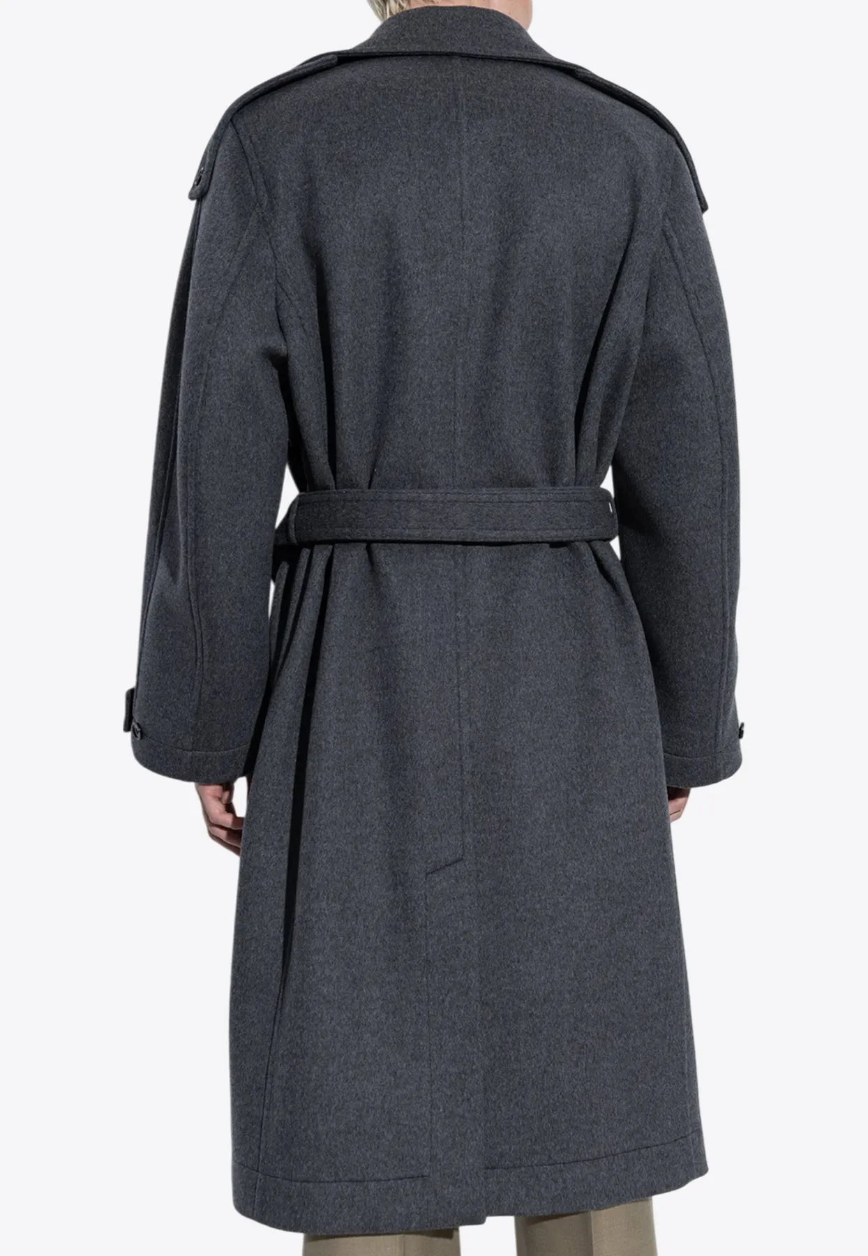 Double-Breasted Wool Trench Coat