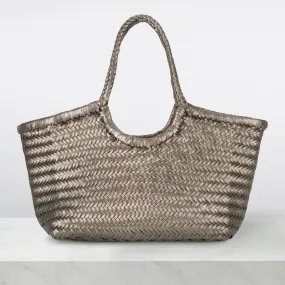 DRAGON DIFFUSION Nantucket Woven Leather Tote Bag - Covert Foil