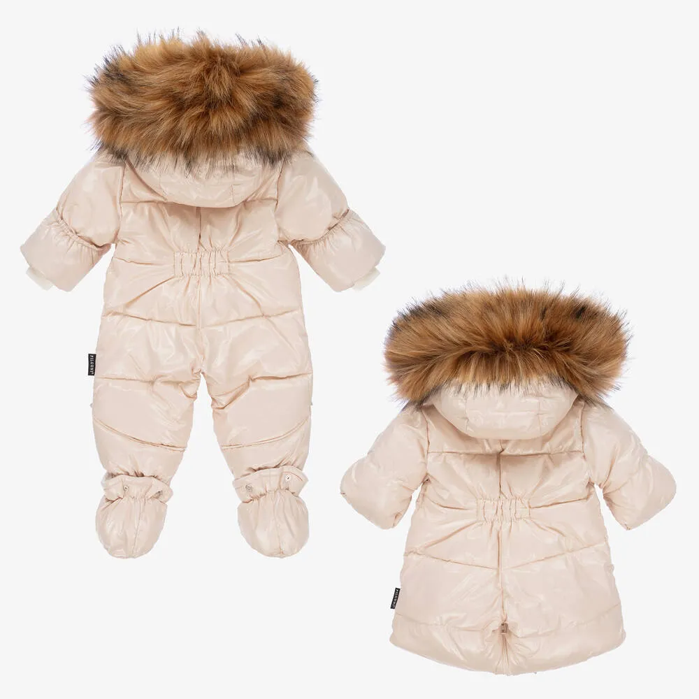 Ecru 2-in-1 Baby Snowsuit