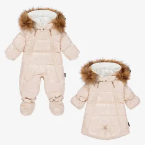 Ecru 2-in-1 Baby Snowsuit