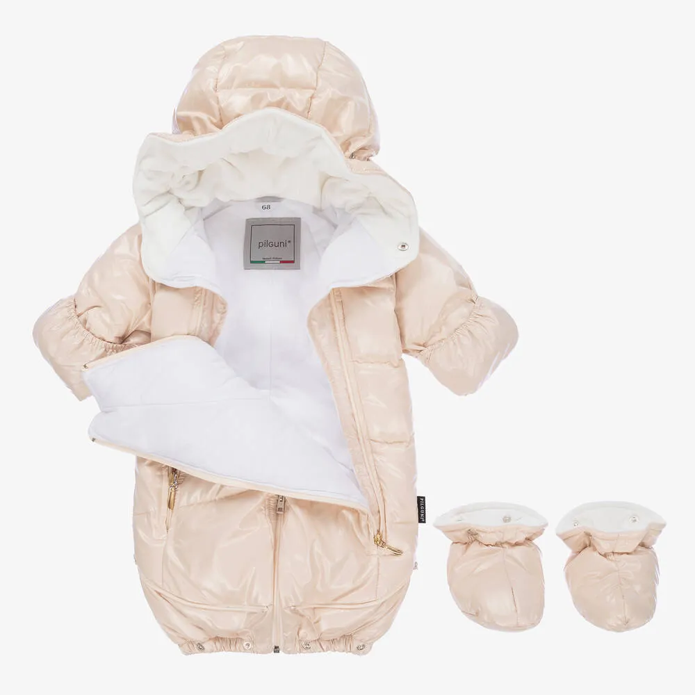 Ecru 2-in-1 Baby Snowsuit