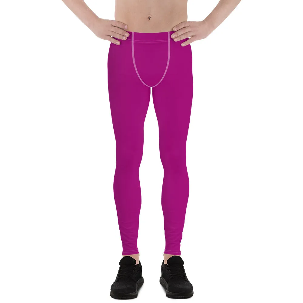 Effortless Active Style: Solid Color Leggings for Him - Vivid Purple