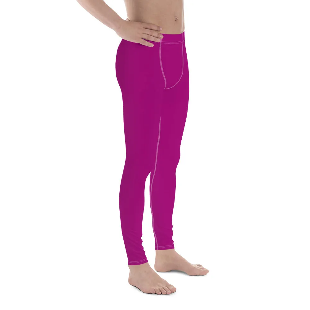 Effortless Active Style: Solid Color Leggings for Him - Vivid Purple