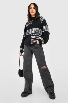 Fairisle & Jacquard Cable Knitted Sweater