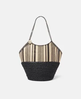 Falabella Large Striped Raffia Tote