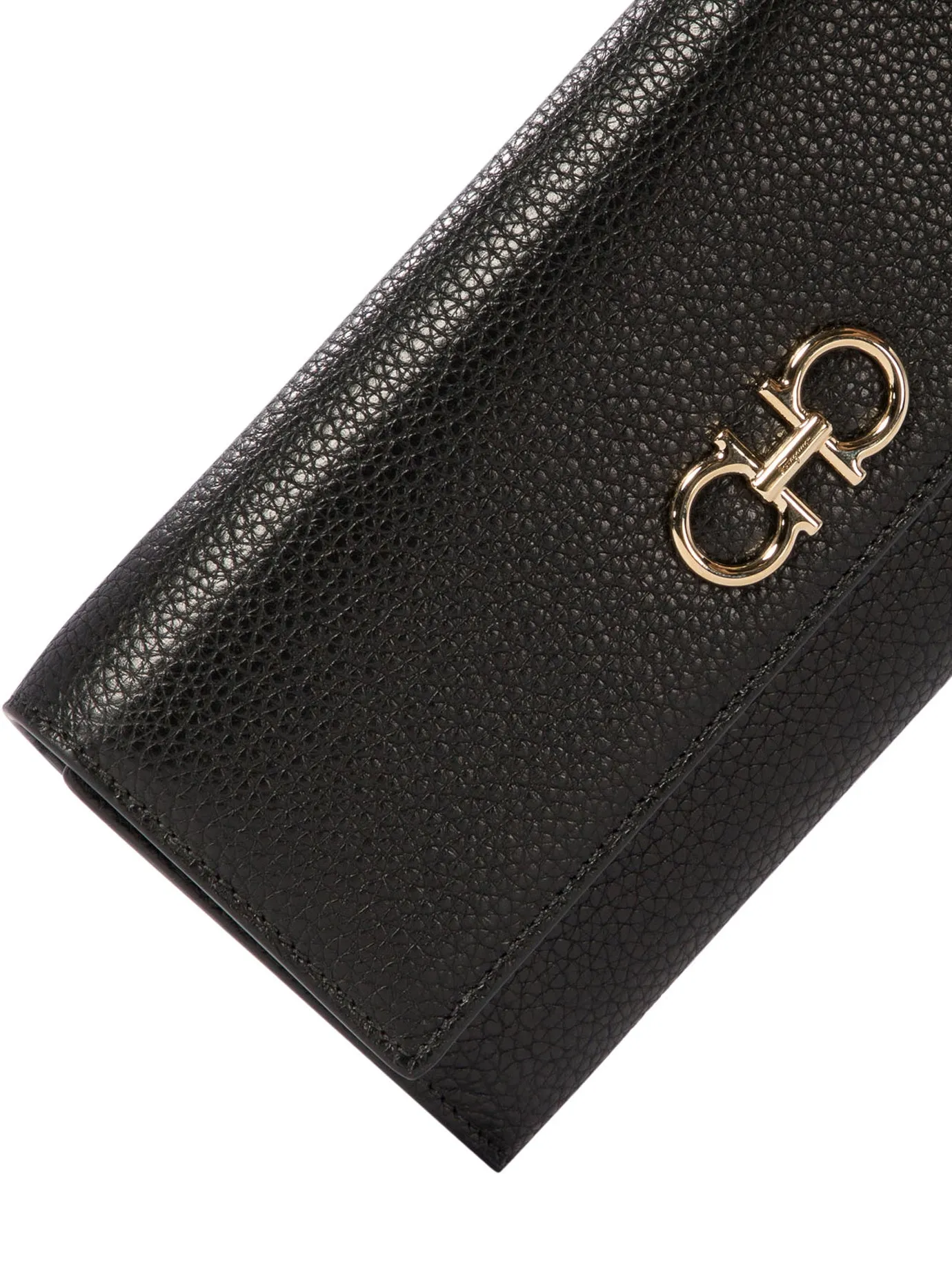 FERRAGAMO Elegant Gold-Clasp Crossbody Wallet Mini Bag