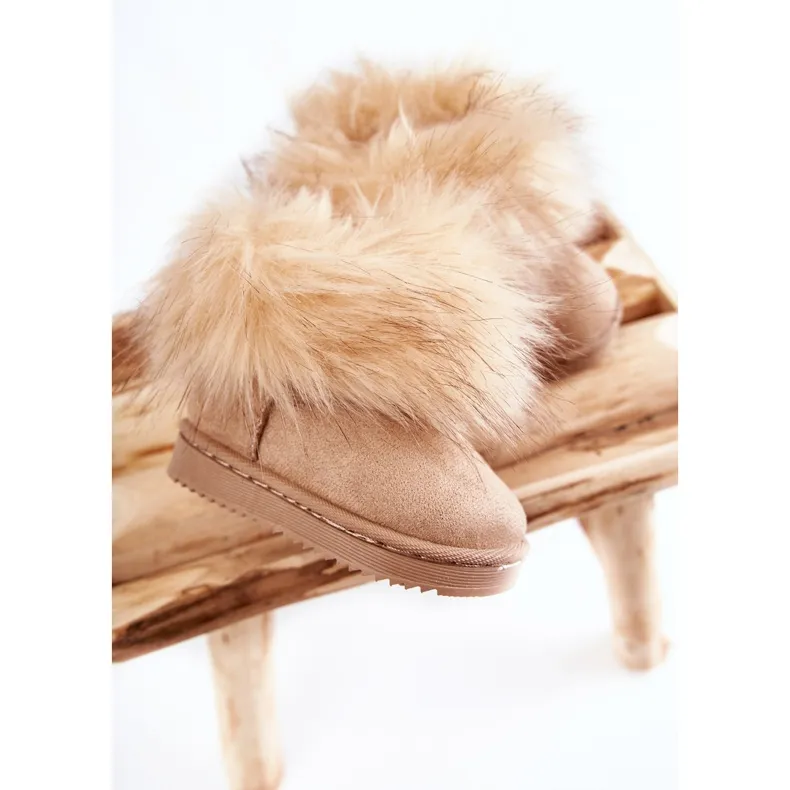 FR1 Children's Snow Boots With Fur Beige Ariana