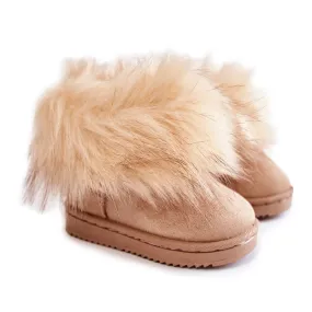 FR1 Children's Snow Boots With Fur Beige Ariana