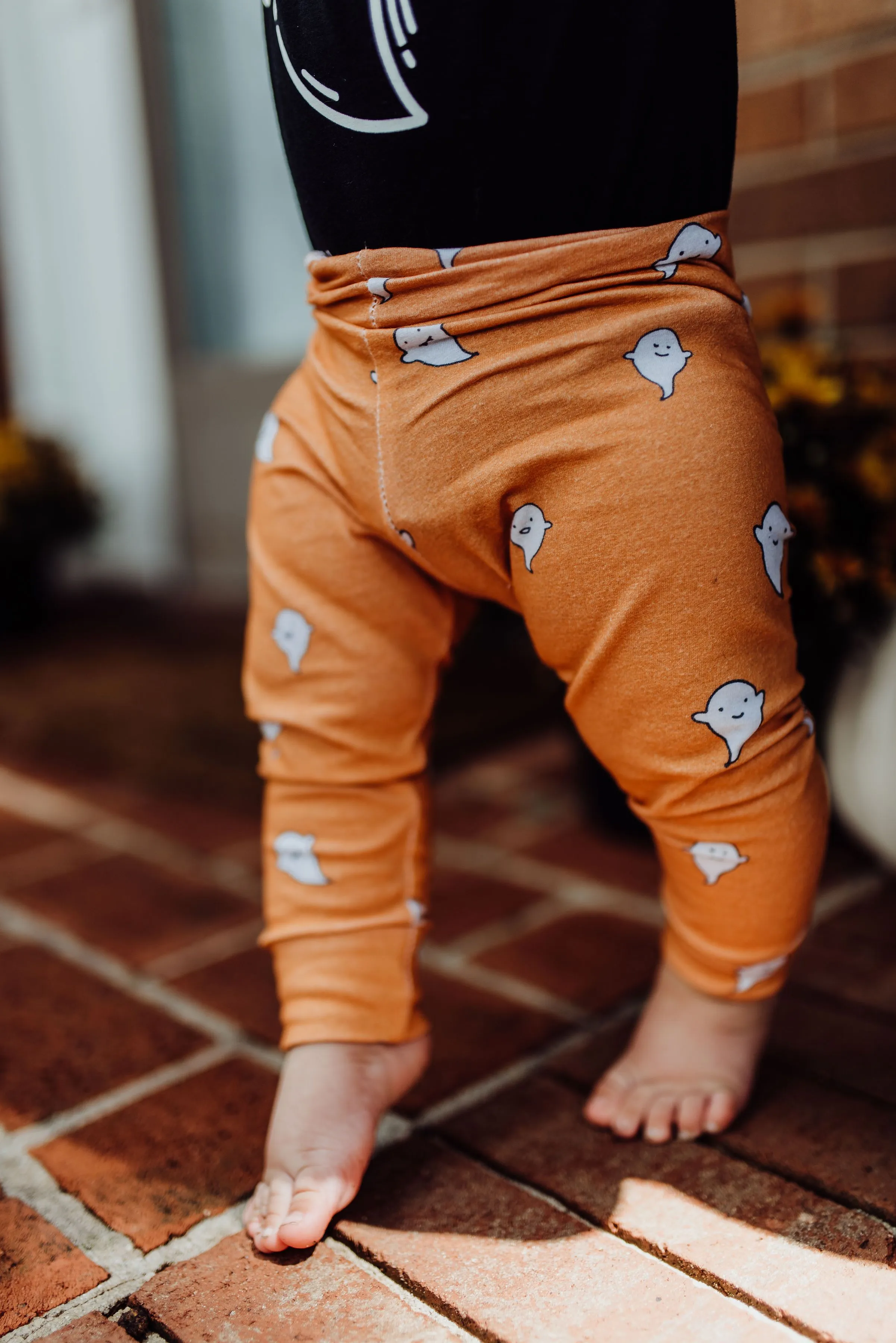 Ghosts on Orange Leggings