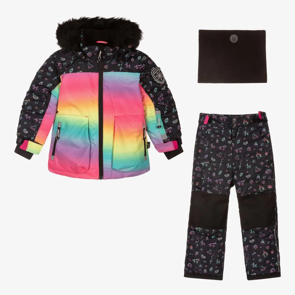 Girls Black 3 Piece Snowsuit