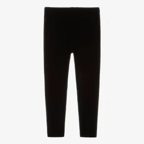 Girls Black Velour Leggings