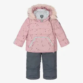 Girls Pink & Grey Snowsuit