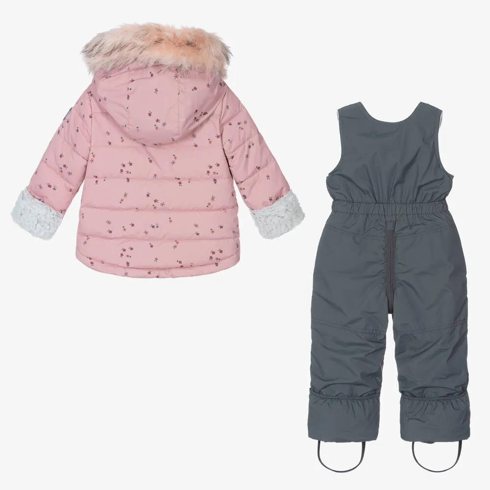 Girls Pink & Grey Snowsuit