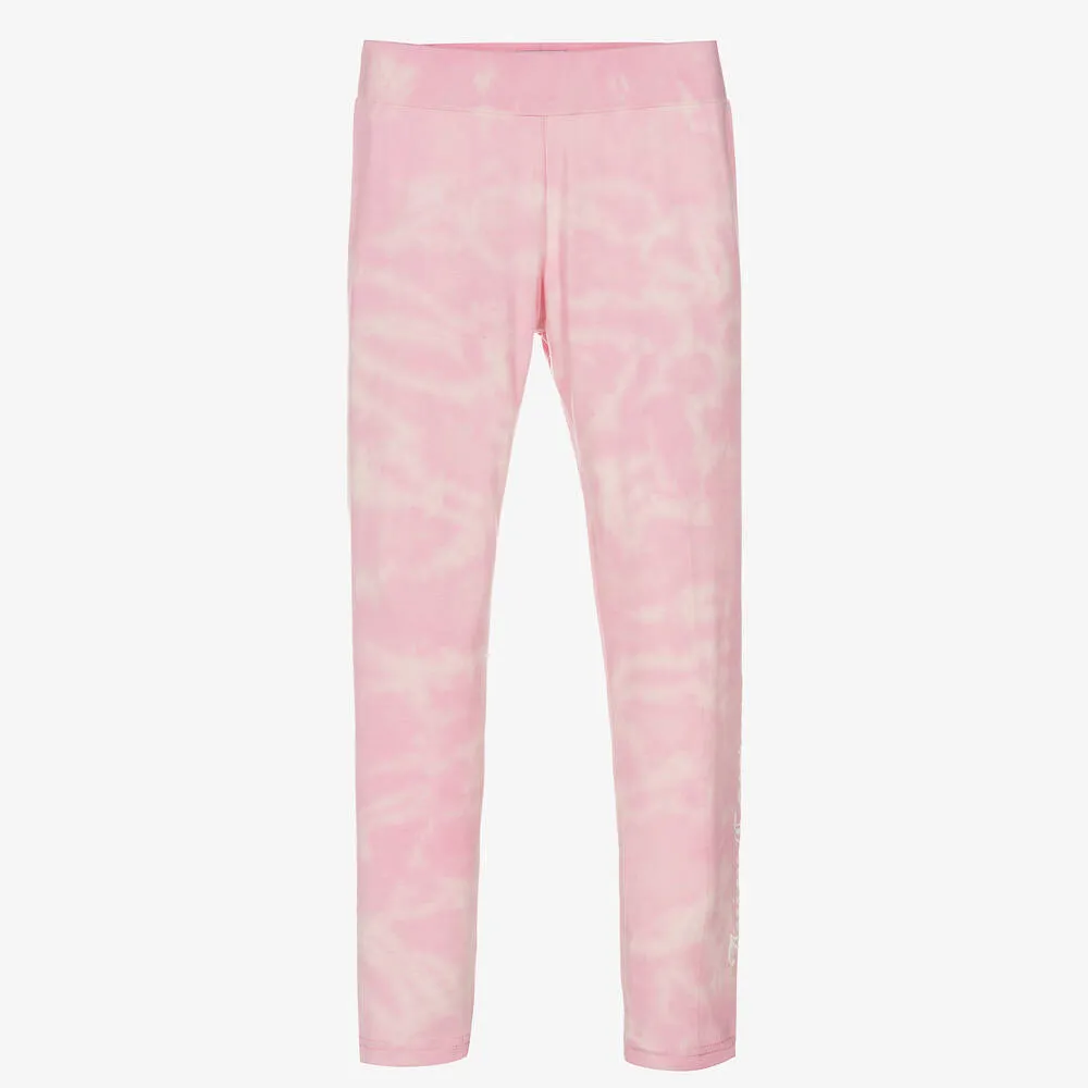 Girls Pink Cotton Leggings