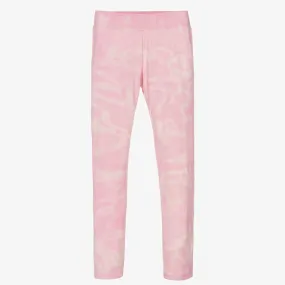 Girls Pink Cotton Leggings