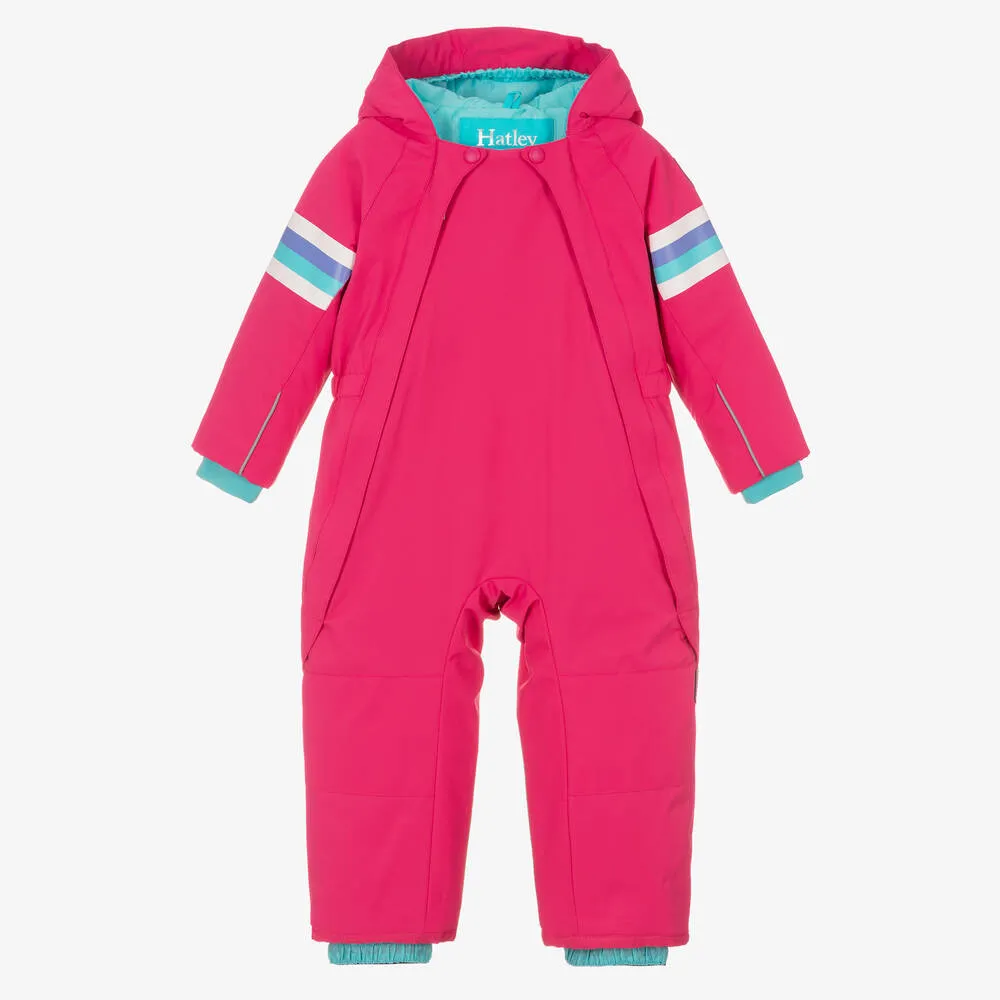 Girls Pink Padded Snowsuit