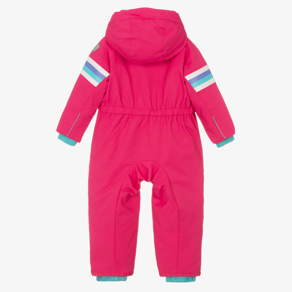 Girls Pink Padded Snowsuit