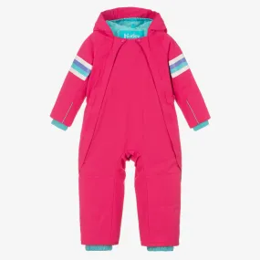 Girls Pink Padded Snowsuit