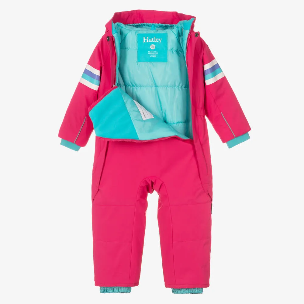 Girls Pink Padded Snowsuit