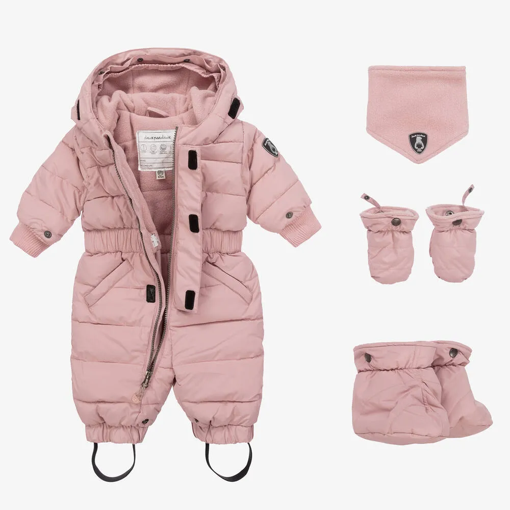 Girls Pink Snowsuit Set 