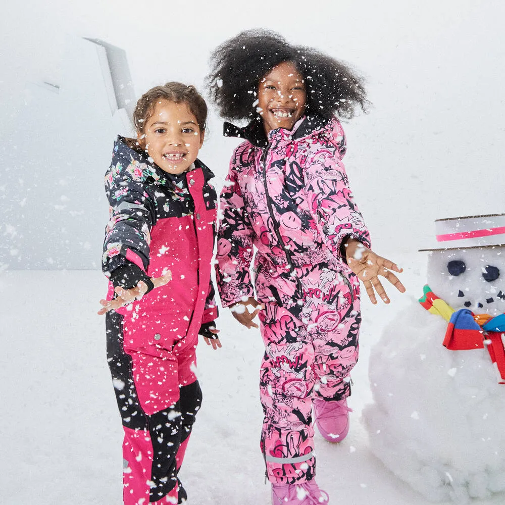 Girls Pink Unicorn Snowsuit