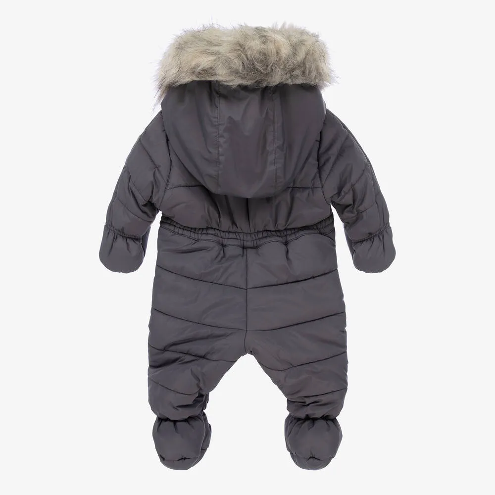 Grey 2 Piece Baby Snowsuit Set