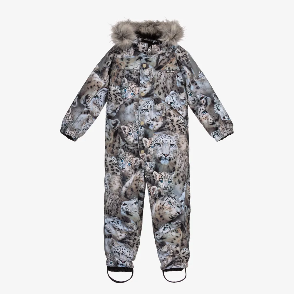 Grey Leopard Snowsuit