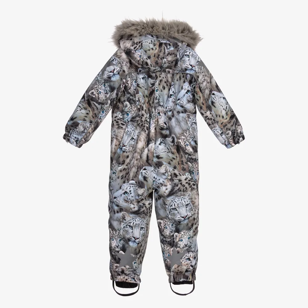 Grey Leopard Snowsuit