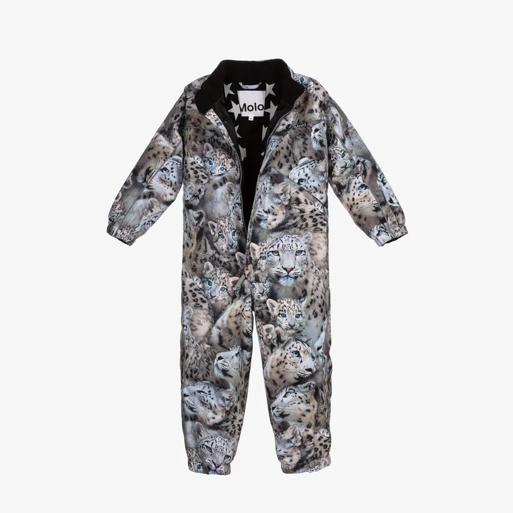 Grey Leopard Snowsuit