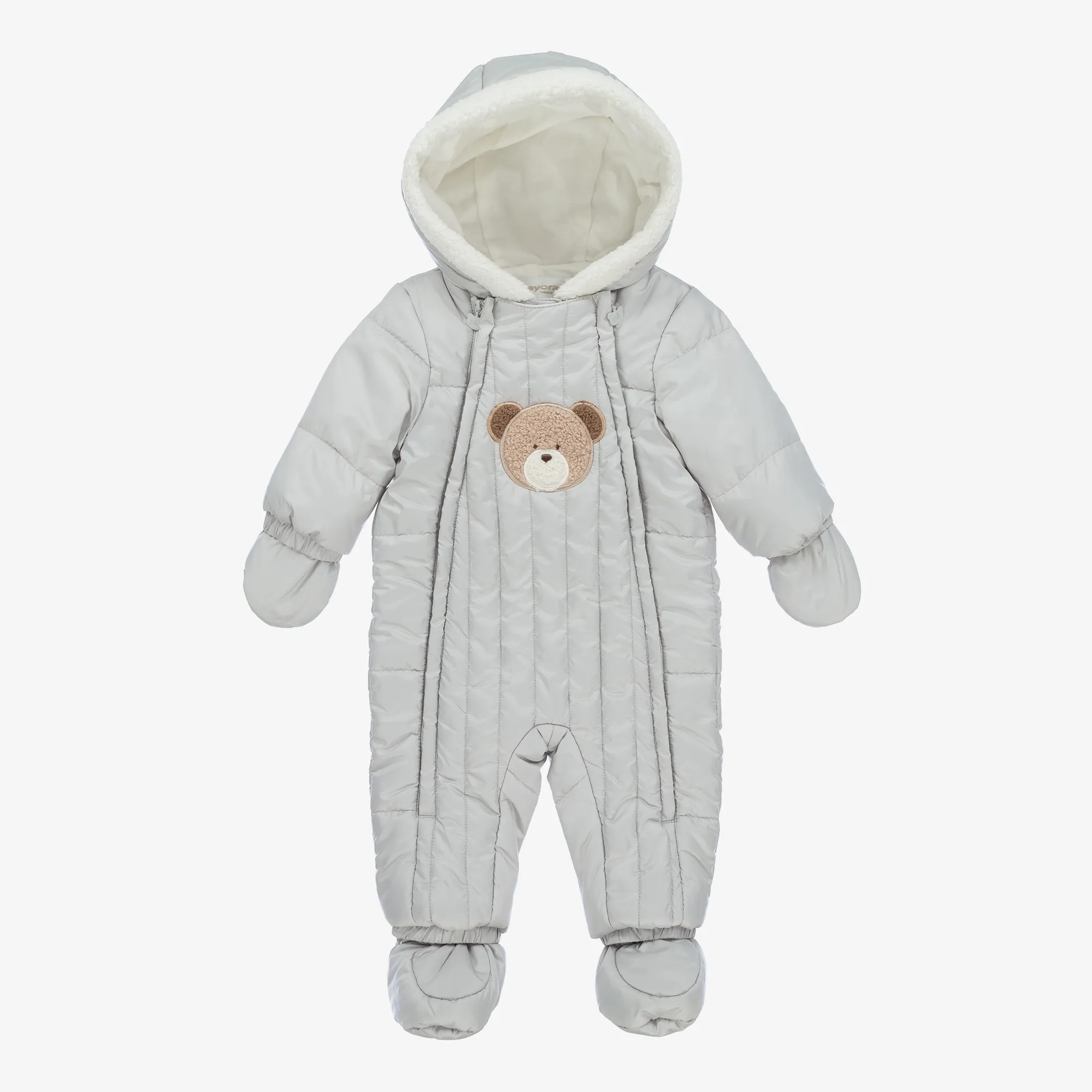 Grey Padded Baby Snowsuit