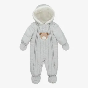 Grey Padded Baby Snowsuit