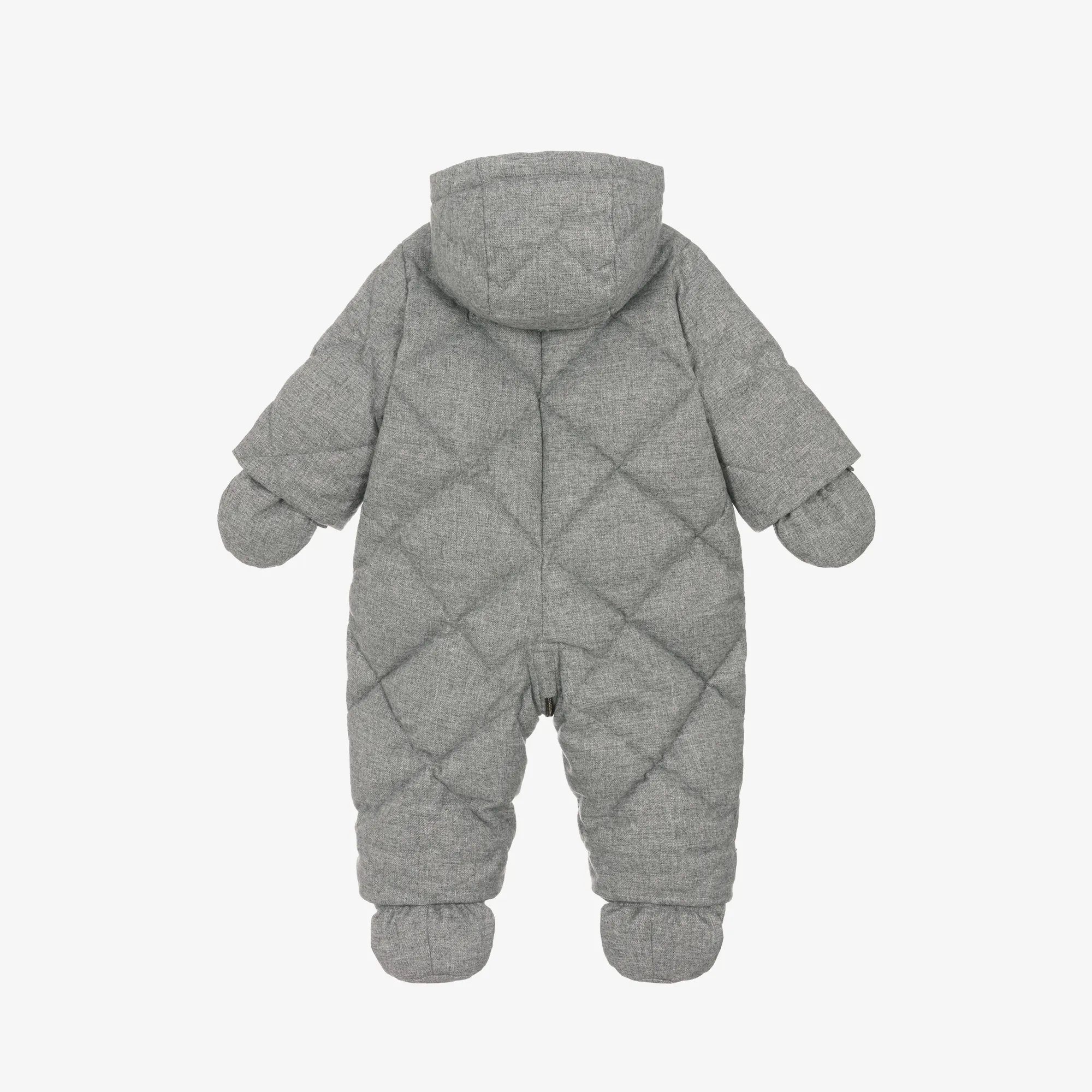 Grey Quilted Down Snowsuit