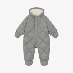 Grey Quilted Down Snowsuit