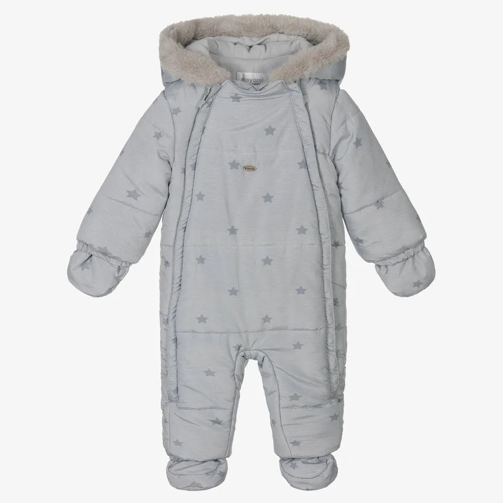 Grey Stars Baby Snowsuit