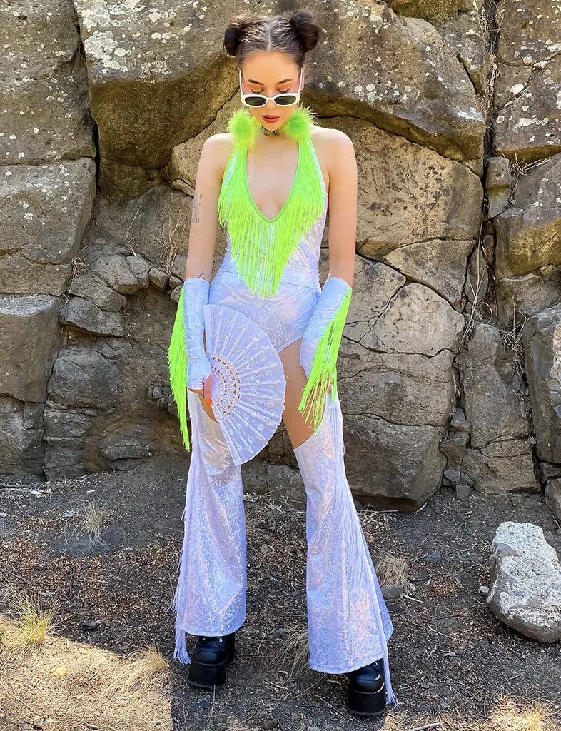 HOLOGRAPHIC CHAPS - PLAYA WHITE