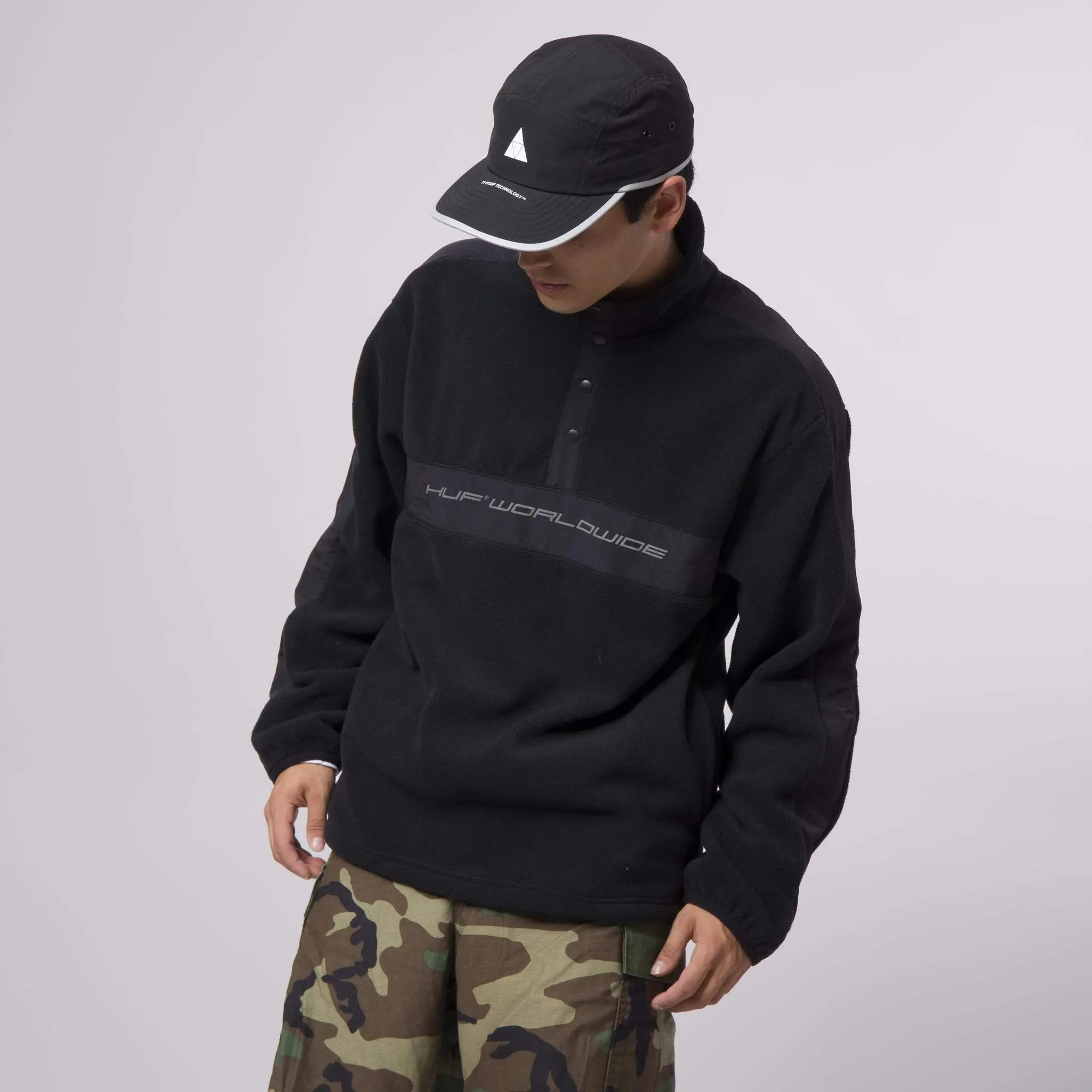 HUF CASCADE POLAR FLEECE // BLACK