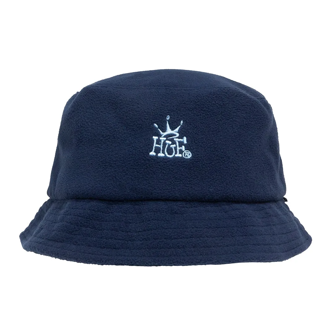 HUF CROWN POLAR FLEECE BUCKET HAT // NAVY