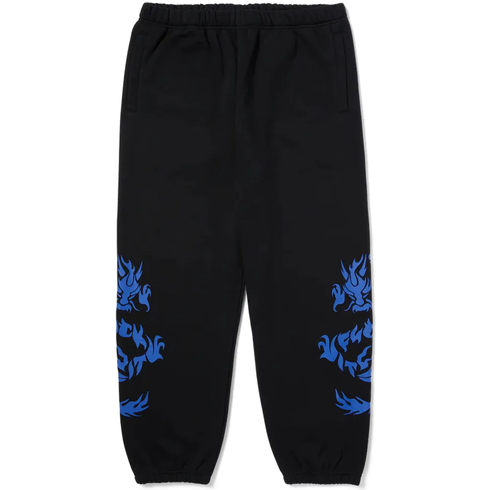 HUF DRAGON FLEECE PANT // BLACK