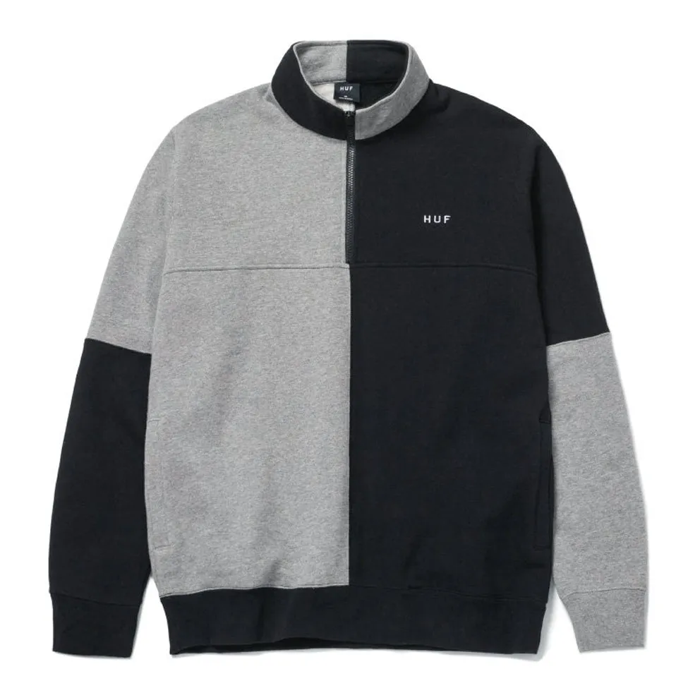 HUF SEPARATOR QUARTER ZIP FLEECE // BLACK