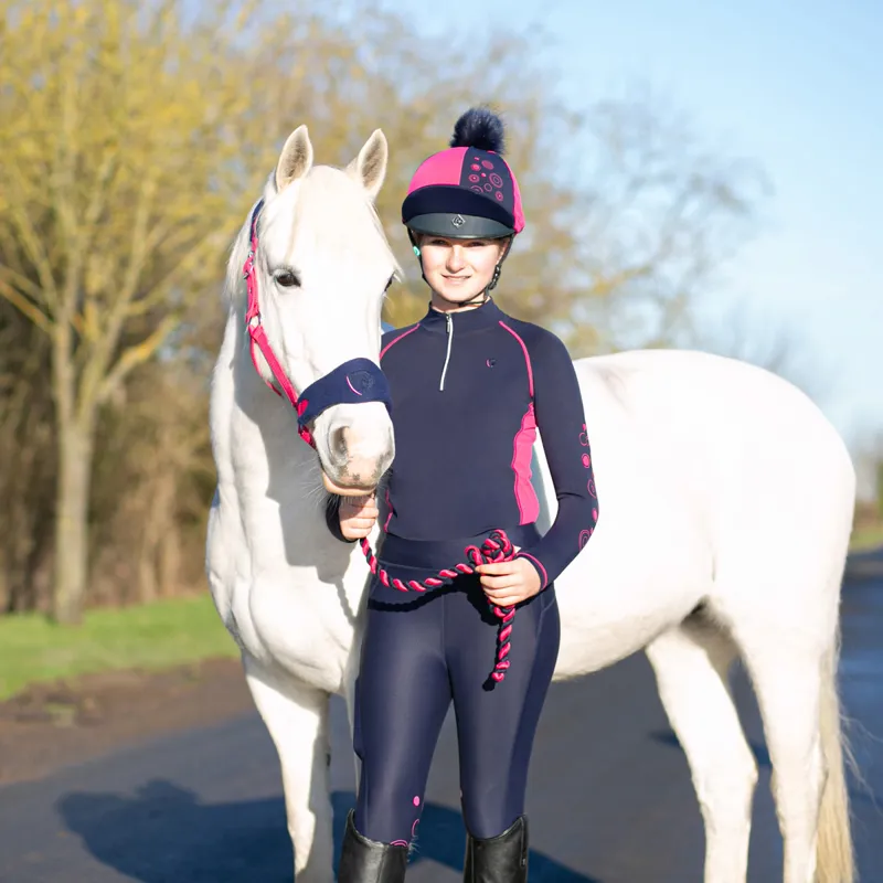 Hy Equestrian DynaMizs Ecliptic Junior Base Layer - Navy/Magenta