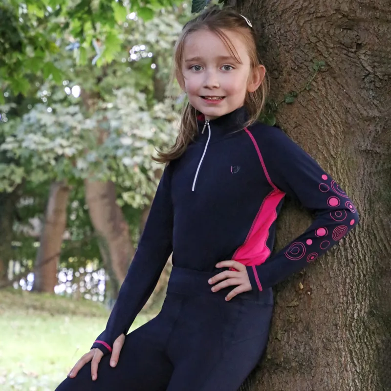 Hy Equestrian DynaMizs Ecliptic Junior Base Layer - Navy/Magenta