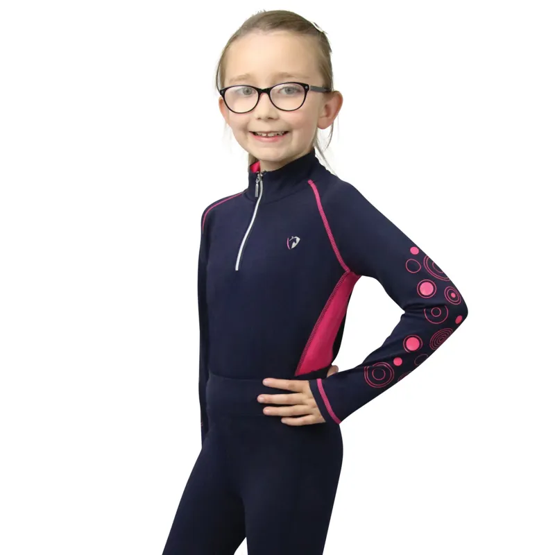 Hy Equestrian DynaMizs Ecliptic Junior Base Layer - Navy/Magenta