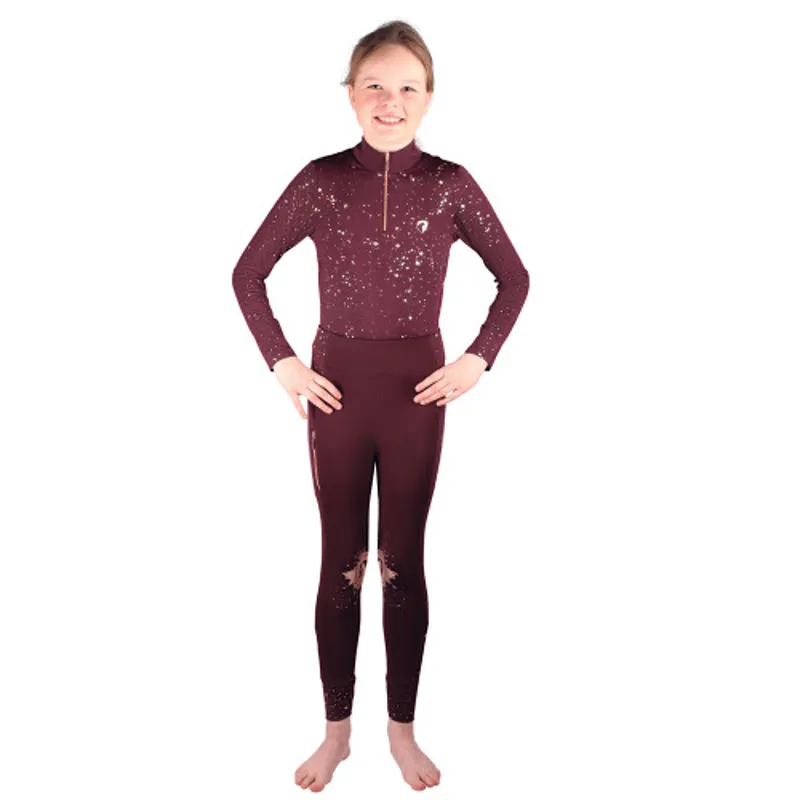 Hy Equestrian Enchanted Base Layer Junior in Plum/Rose Gold