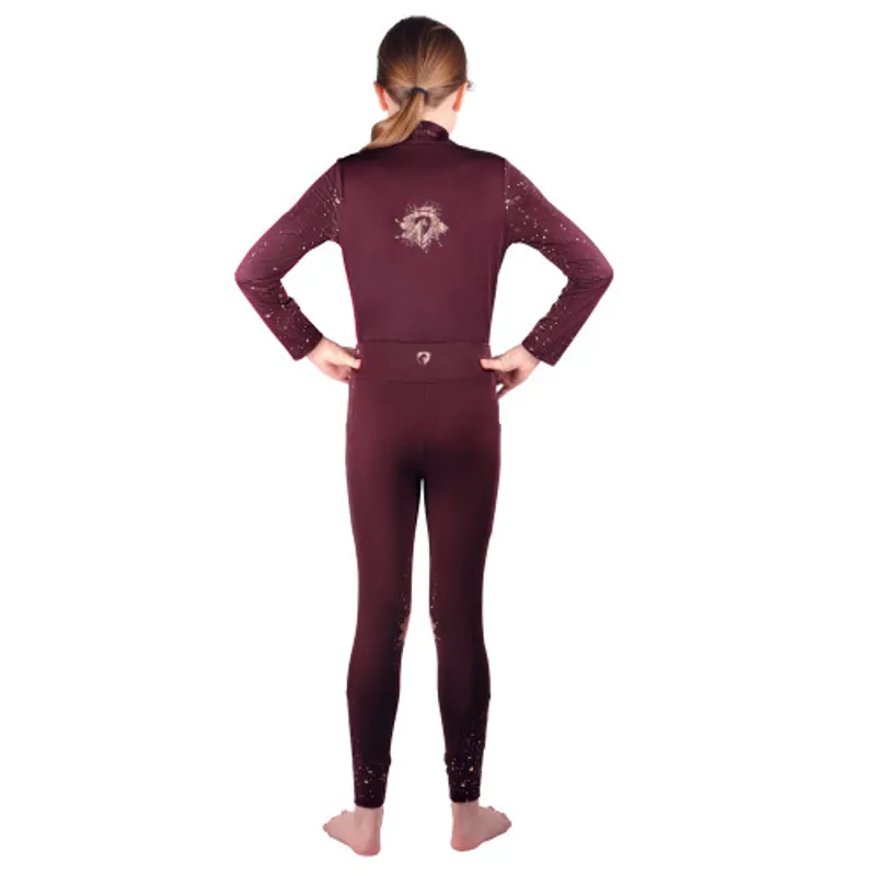 Hy Equestrian Enchanted Base Layer Junior in Plum/Rose Gold