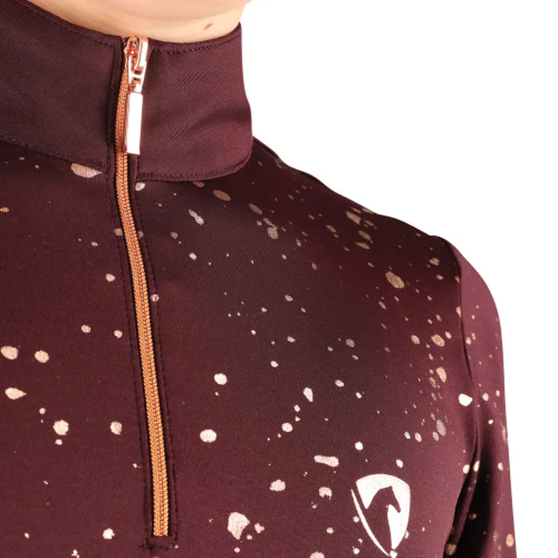 Hy Equestrian Enchanted Base Layer Junior in Plum/Rose Gold